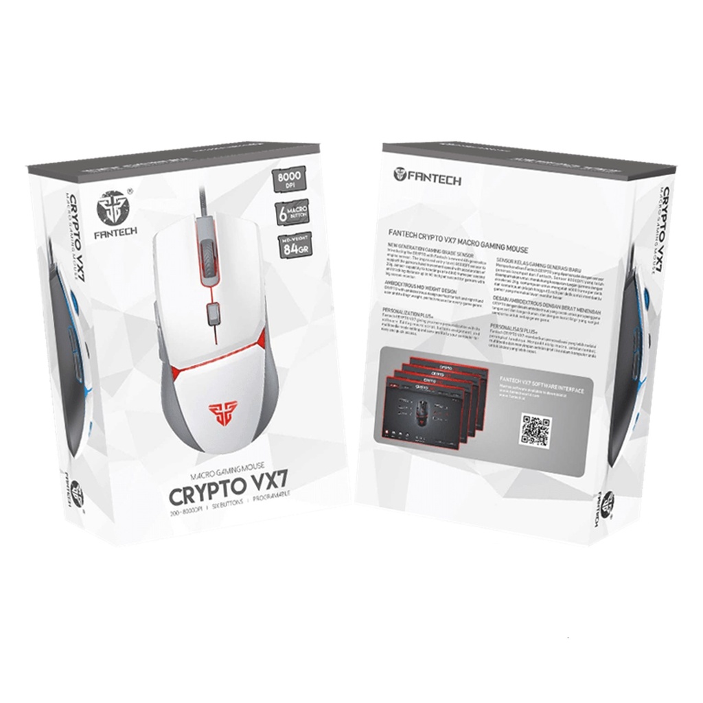 Mouse Crypto Gaming (Blanco) Fantech VX7