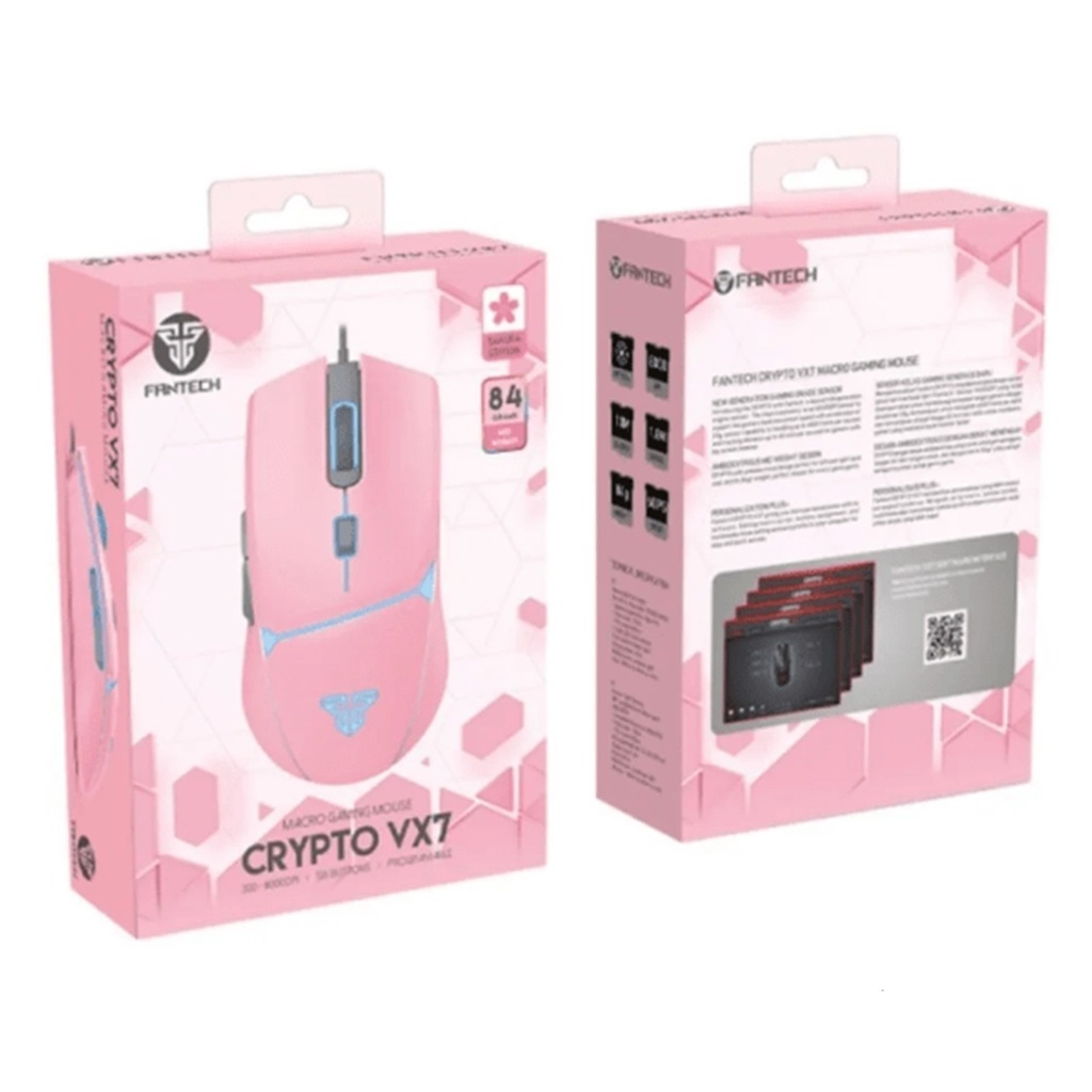 Mouse Crypto Gaming (Rosado) Fantech VX7