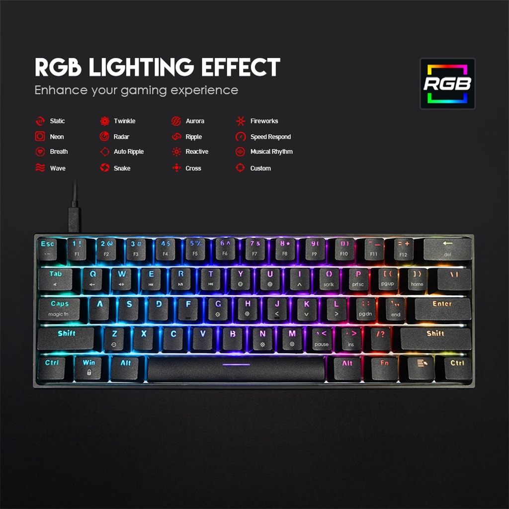Teclado MaxFit 61 Ingles Gaming Fantech