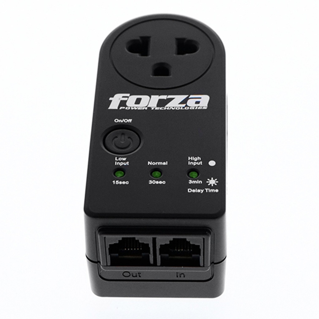(FVP-1212N) Forza - Protector de Voltaje 220V 1800W (1) x NEMA Universal 5-15R + RJ-45 Giro de 350°