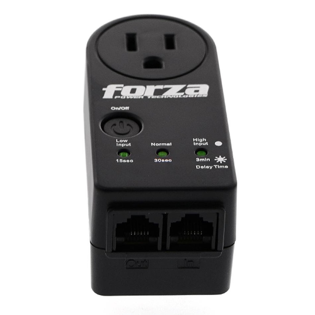 (FVP-1201N) Forza - Protector de Voltaje 120V 1800W (1) x NEMA Universal 5-15R + RJ-45 Giro de 350°