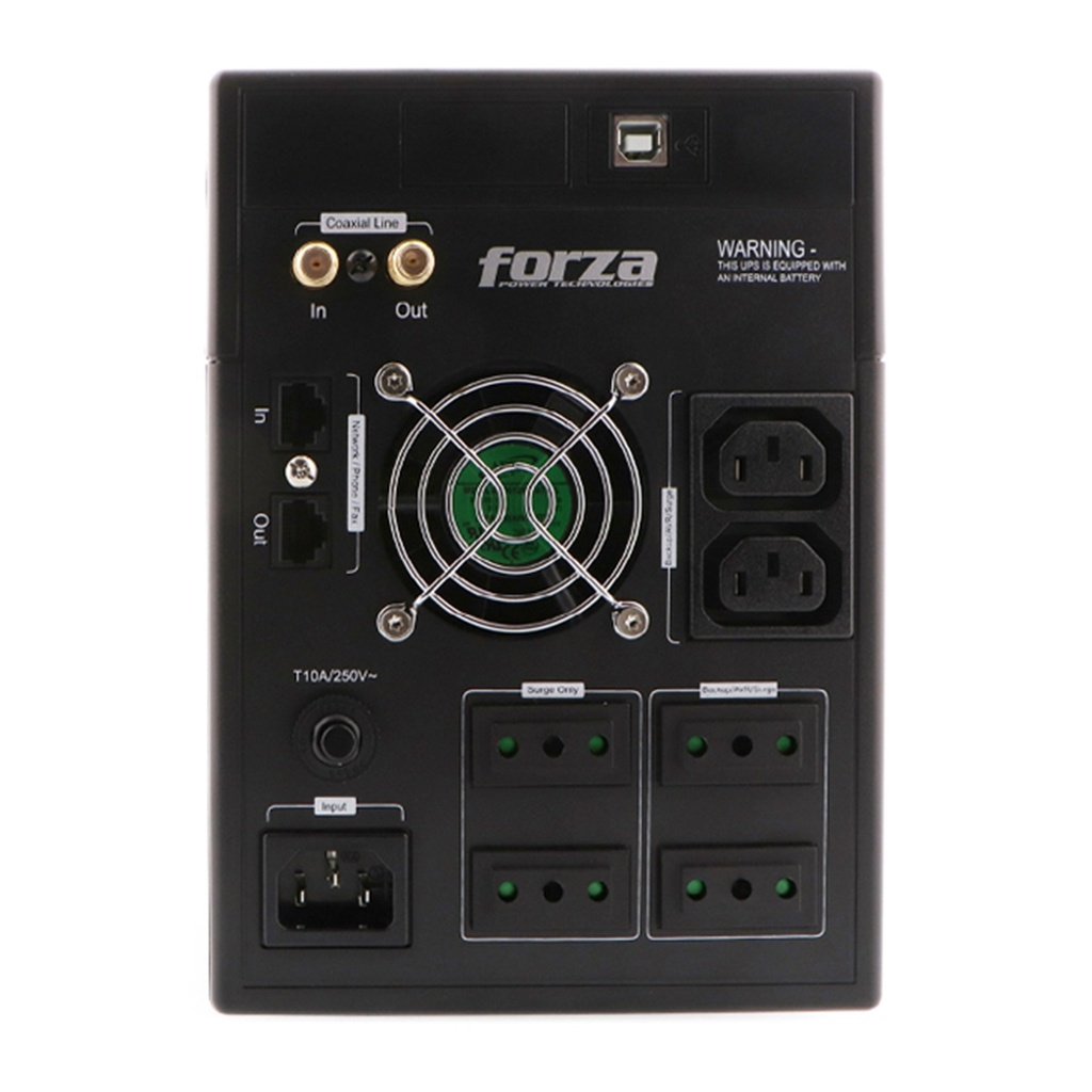 (FX-1500LCD) Forza - UPS Interactivo 1500VA/840W Pantalla LCD 110V (8) x NEMA 5-15R + USB + Coaxial
