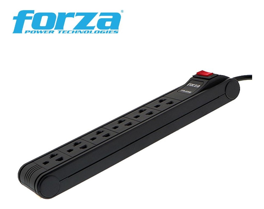 (FPS-005B) Forza - Regleta de Alimentacion de 2400W (6) NEMA Universal 5-15R 110V/220V