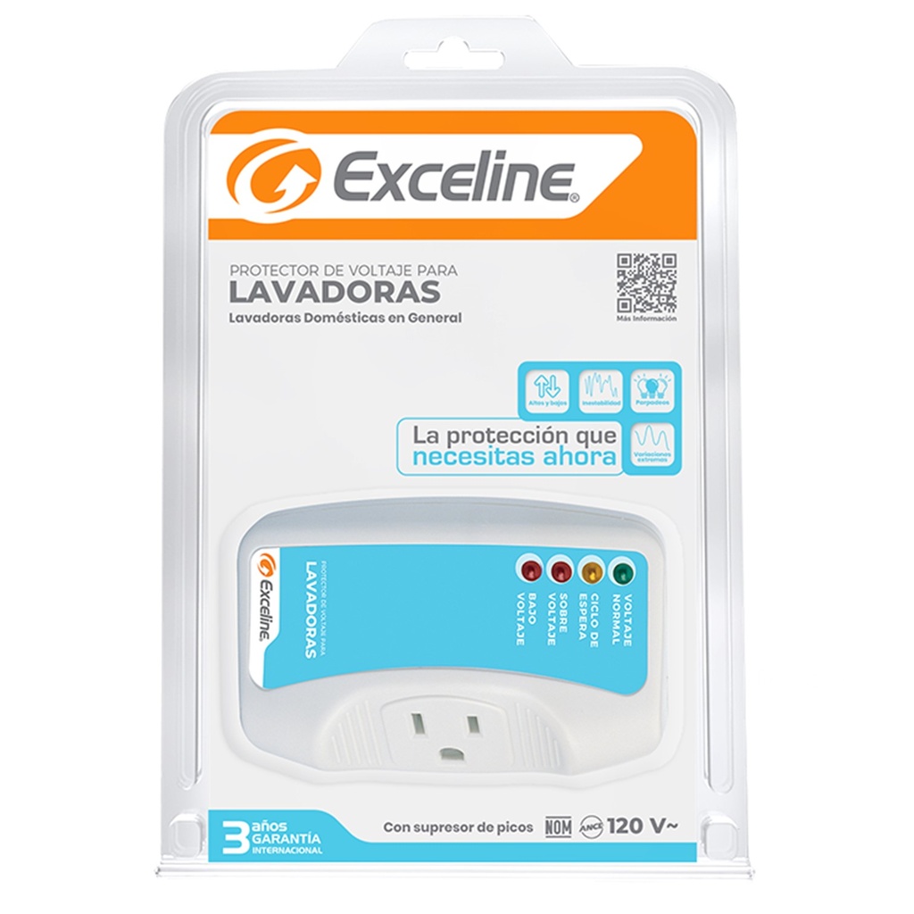 (GSM-LV120) Exceline - Protector de Lavadoras 110V (Enchufable)