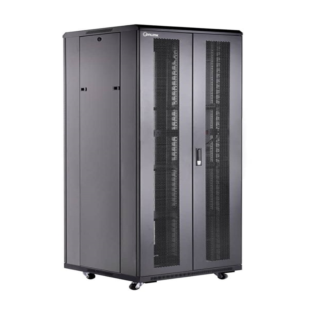 [FS6827-MDM/600x800] Onlink - Rack de Piso Cerrado 27U 600x800x1387mm con Puerta Frontal de Malla y Doble Puerta Trasera de Malla