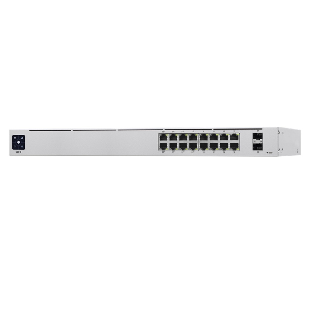 [USW-16-POE] Ubiquiti - UniFi Switch Gen2 Capa 2 de 16 puertos [8 puertos PoE 802.3af/at + 8 puertos Gigabit] + 2 puertos 1G SFP 42W