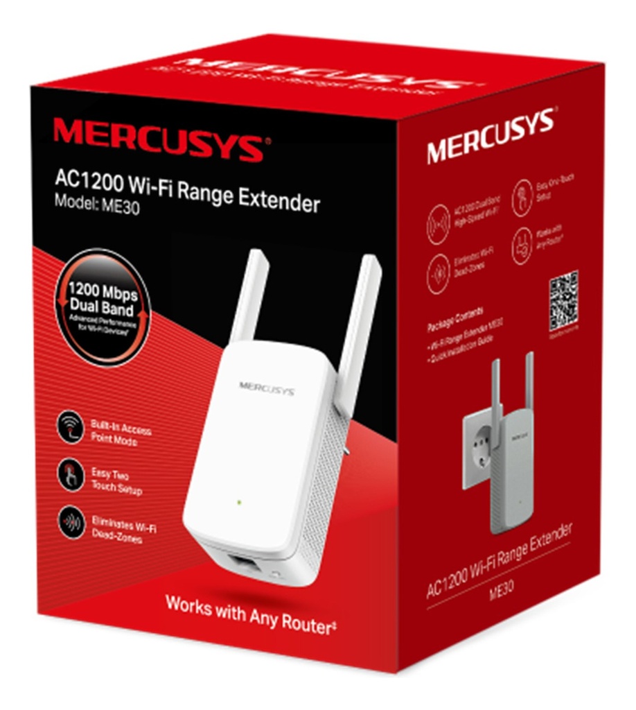 [ME30] Mercusys - Extensor de Rango WiFi Doble Banda AC1200