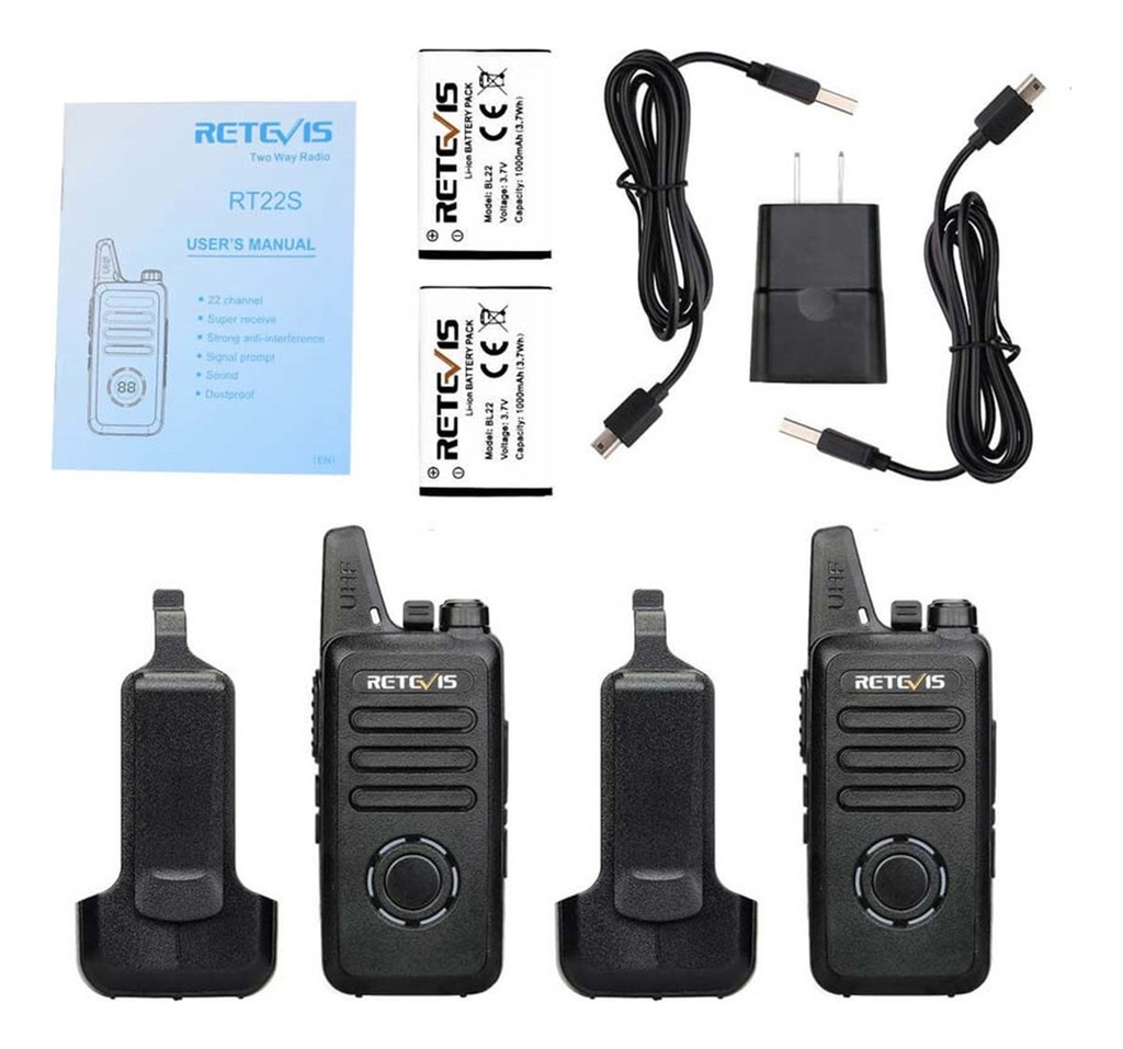 [RT22S] Retevis - Radios Portatiles 2 Vías 22 Canales [2 Unidades]