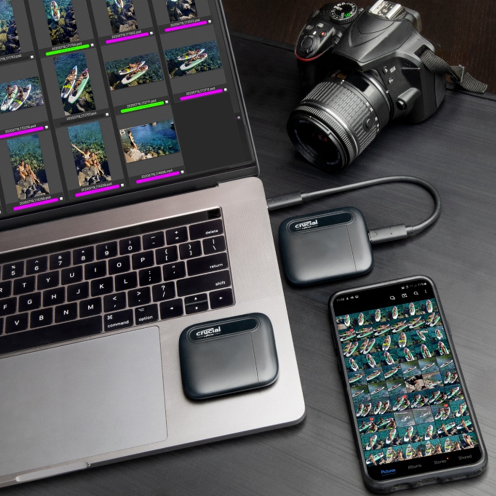 [CT4000X6SSD9] Crucial - Unidad Disco Externo de Estado Sólido SSD Portátil 4000Gb 4Tb USB 3.2 USB-C hasta 800 MB/s PC y Mac