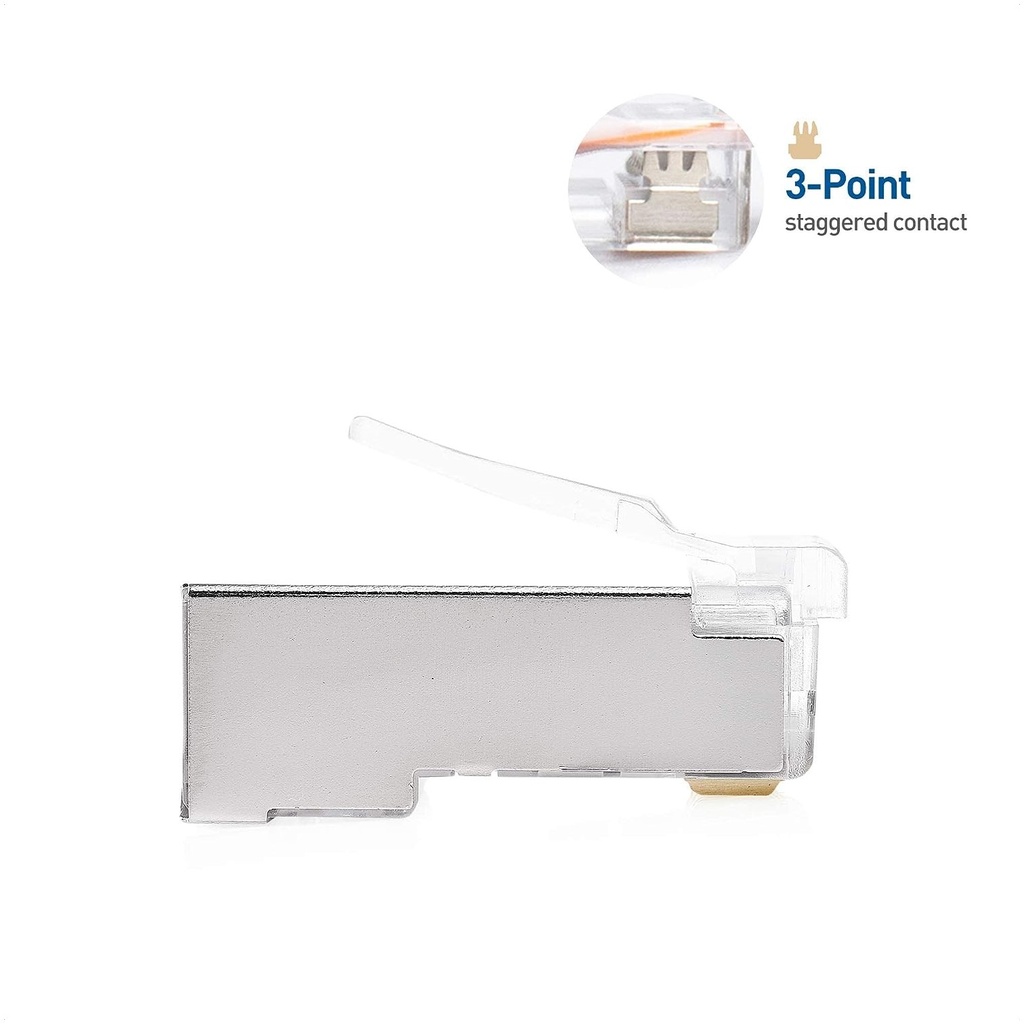 [CM-CAT6A-100-PASS-B] Cable Matters - Conector Molular RJ45 Categoria 6 Blindado Pass-Through Pasante [100 Unidades]