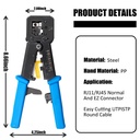 [CRI-PASS-RJ45/11/12] Yangoutool - Herramienta Crimpeador de Paso Regular y Final RJ45/RJ11/RJ12