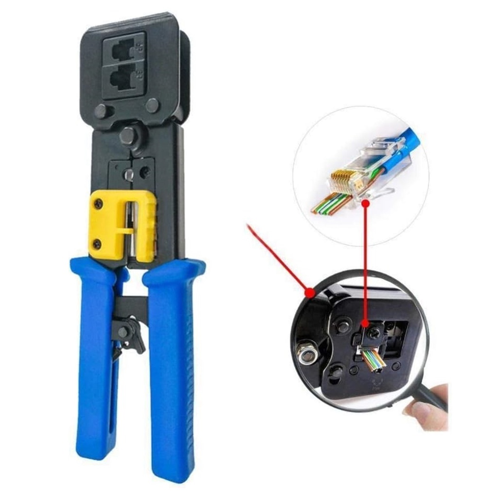 [CRI-PASS-RJ45/11/12] Yangoutool - Herramienta Crimpeador de Paso Regular y Final RJ45/RJ11/RJ12