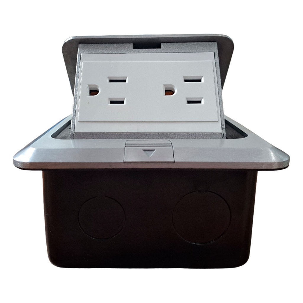[IG-TDE] Igoto - Toma Corriente Doble para Empotrar con Cajetin 4x4 Acero Inoxidable