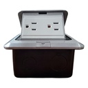 [IG-TDE] Igoto - Toma Corriente Doble para Empotrar con Cajetin 4x4 Acero Inoxidable