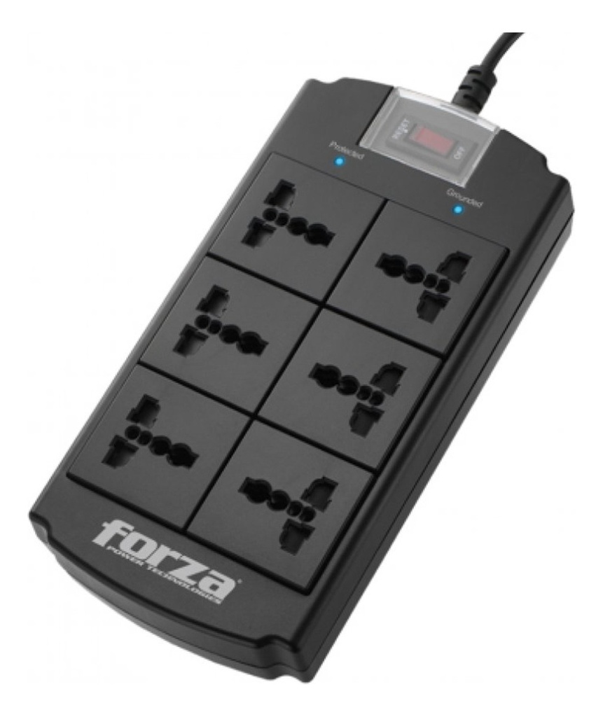 [FSP-06MN] Forza - Regleta Protector de Voltaje 110V/220V 1800W 6 x NEMA 5-15R