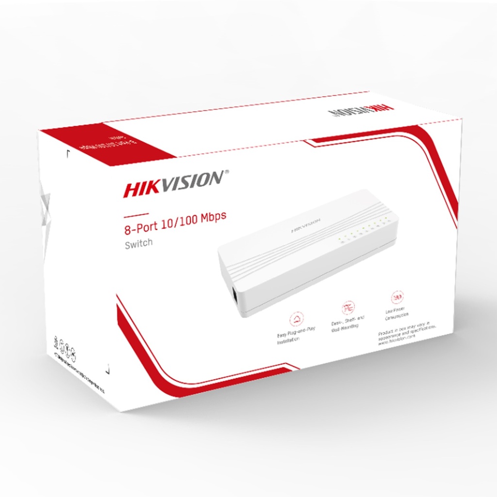 [DS-3E0108D-E/US] Hikvision - Switch de Escritorio de 8 Puertos a 10/100 Mbps
