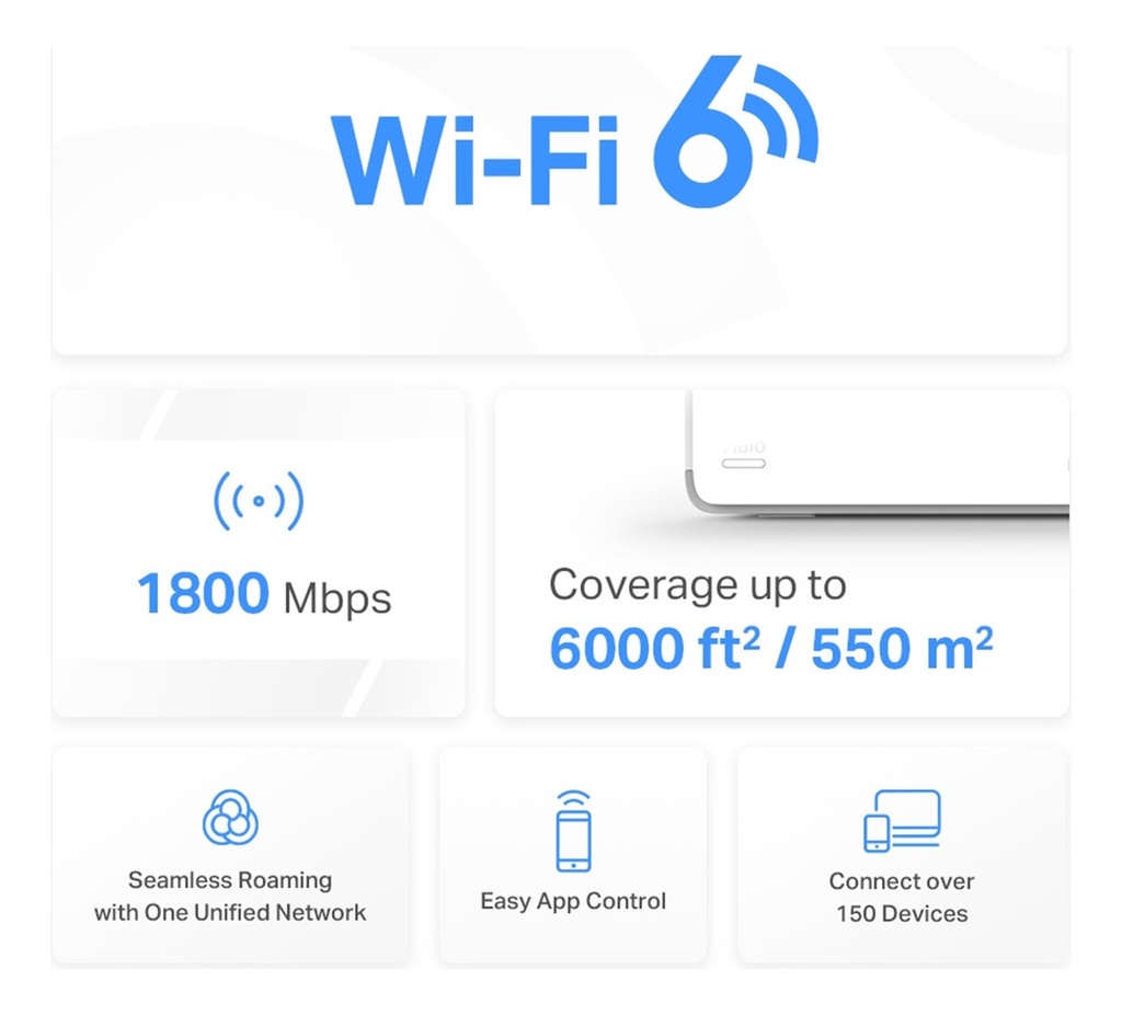 [HALO-H70X-3PACK] Mercusys - Router Inalambrico WiFi Mesh AX1800 [3 Unidades]