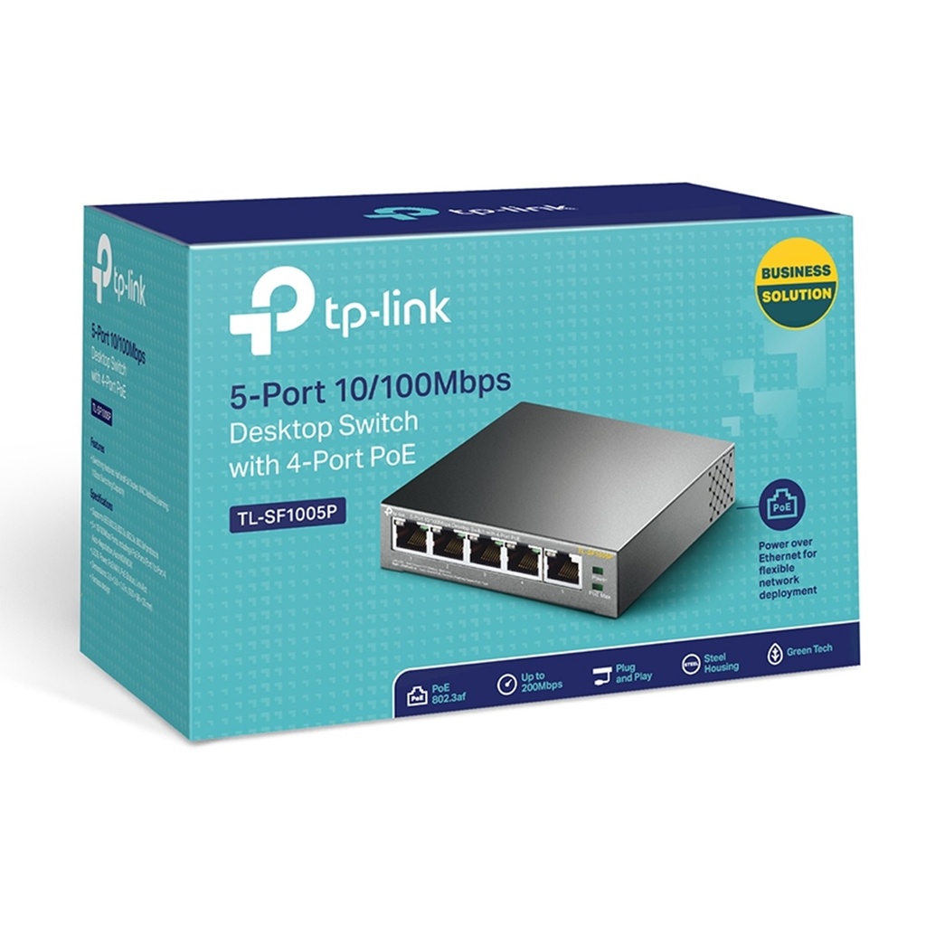 [TL-SF1005P] TP-Link - Switch de Sobremesa con 5 Puertos a 10/100 Mbps POE