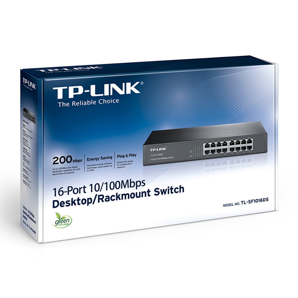 [TL-SF1016DS] TP-Link - Switch de Escritorio/Rack de 16 Puertos a 10/100 Mbps