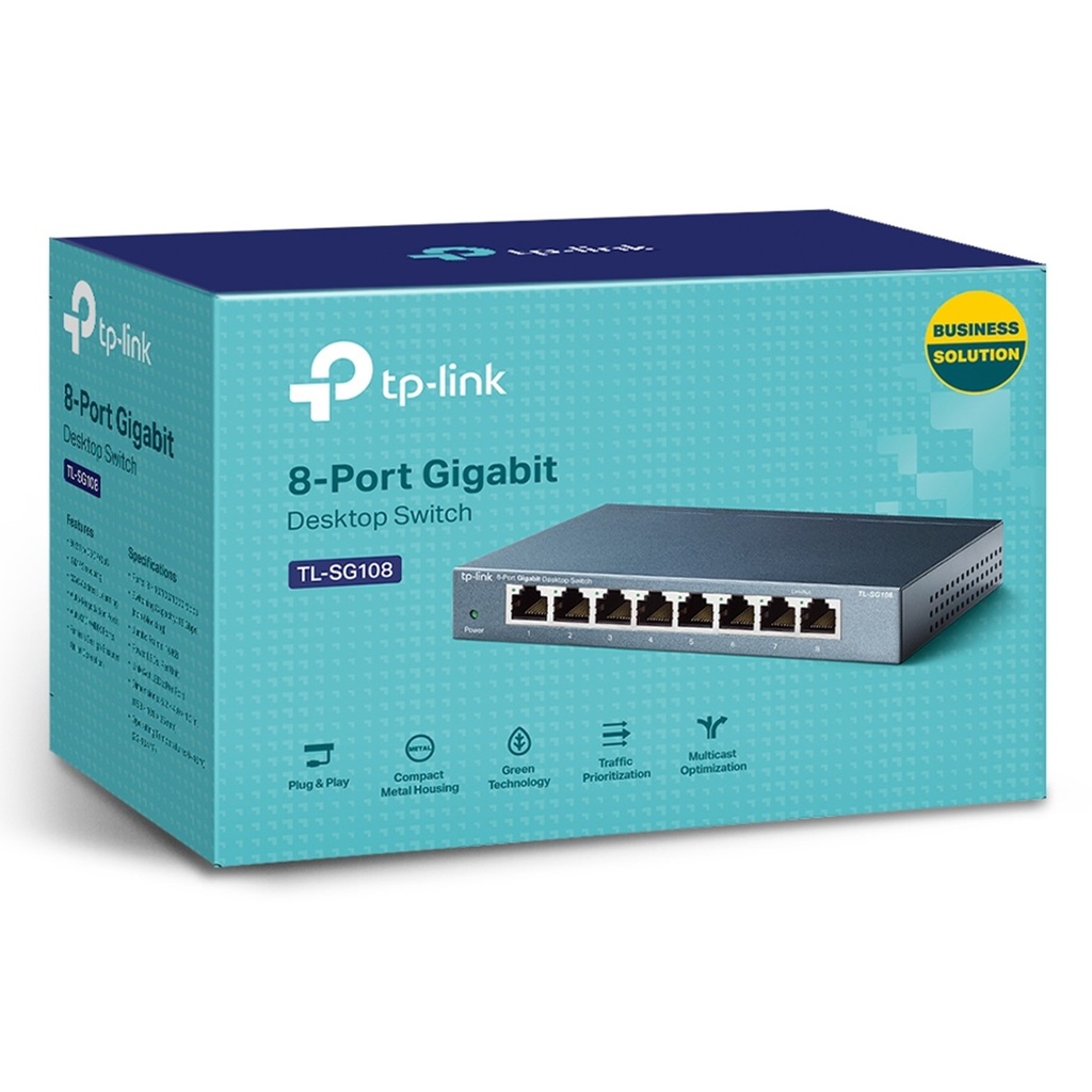 [TL-SG108] TP-Link - Switch de Escritorio de 8 Puertos a Gigabit 