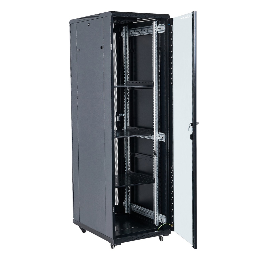 [FS6842-VDM/600x800] Onlink - Rack de Piso Cerrado 42U 600x800x2054mm con Puerta Frontal de Vidrio y Doble Puerta Trasera de Malla