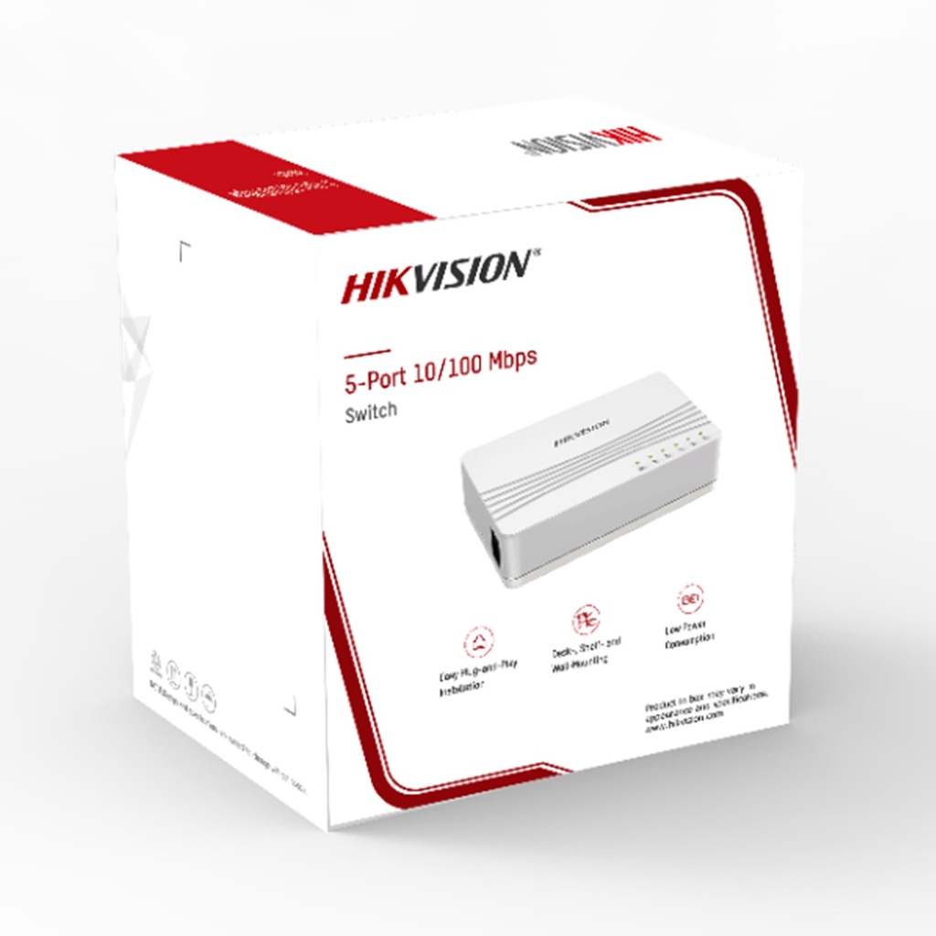 [DS-3E0105D-E/US] Hikvision - Switch de Escritorio de 5 Puertos a 10/100 Mbps