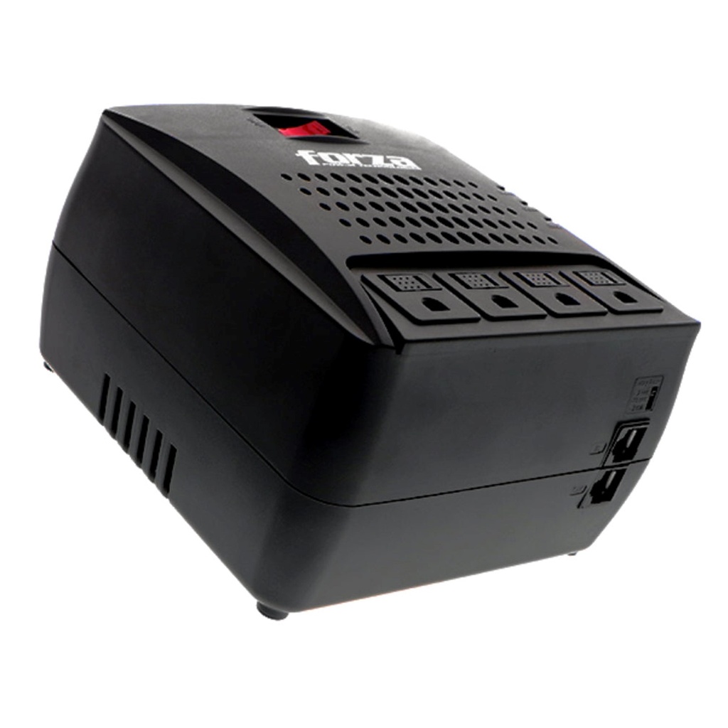 [FVR-3001] Forza - Regulador Automático de Voltaje 110V 3000VA/1500W [4] x NEMA 5-15R + RJ45