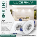 [307-6.5k] Lucerna - Lampara Spot Dirigible LED 7W 6500K Luz Fria Redonda Empotrar Borde Blanco 630lm