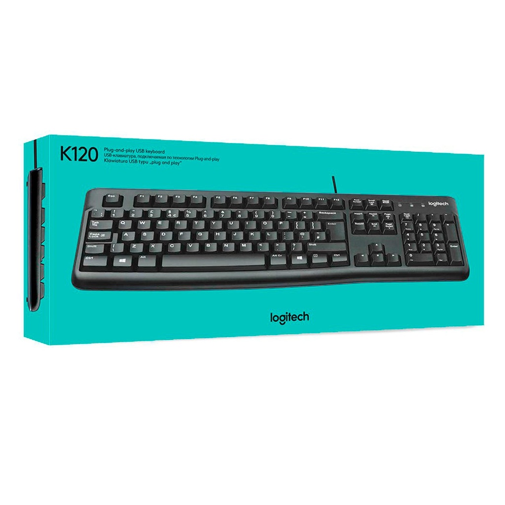 [K120-BLACK] Logitech - Teclado Alambrico Estándard USB [Español] [Negro]