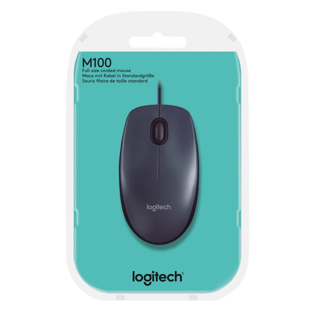 [M100-BLACK] Logitech - Mouse Optico Alambrico USB [Negro]