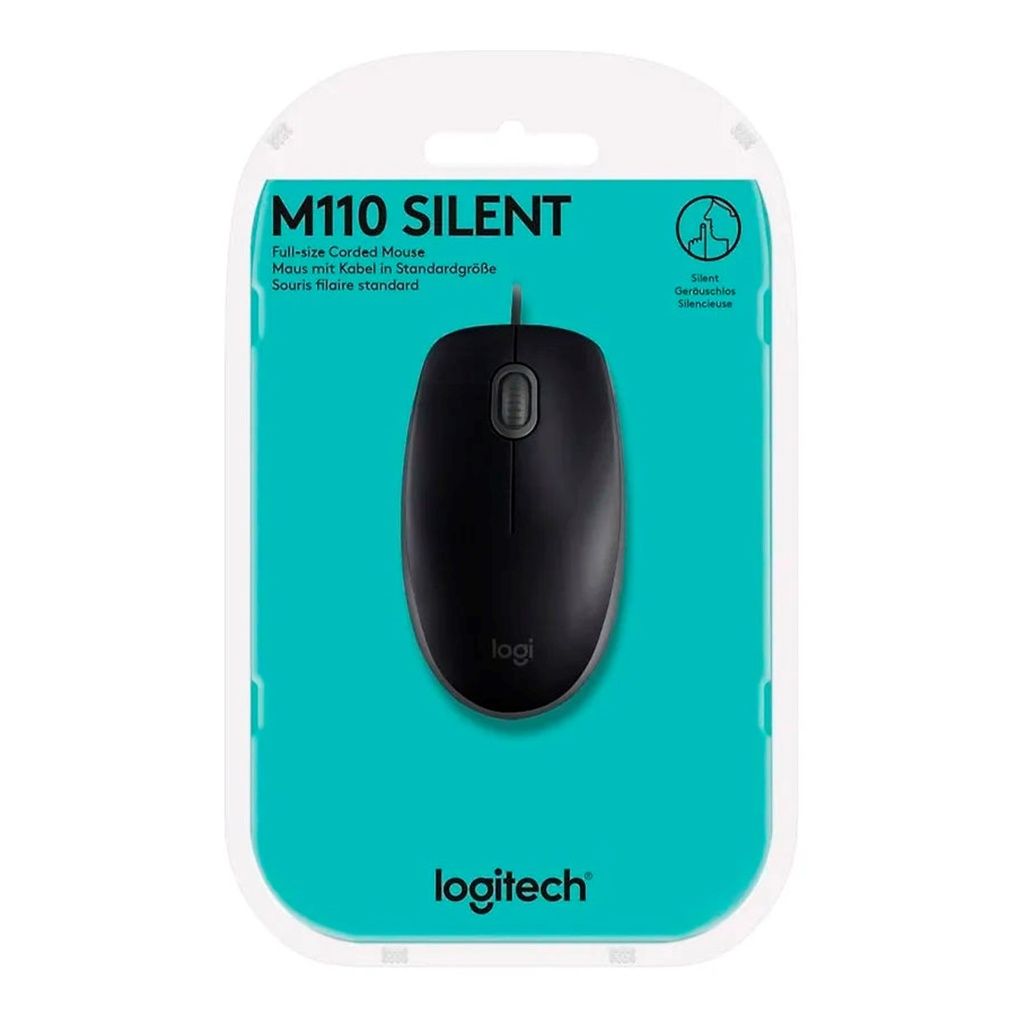 [M110-BLACK] Logitech - Mouse Optico Alambrico USB Silent [Negro]