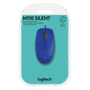 [M110-BLUE] Logitech - Mouse Optico Alambrico USB Silent [Azul]