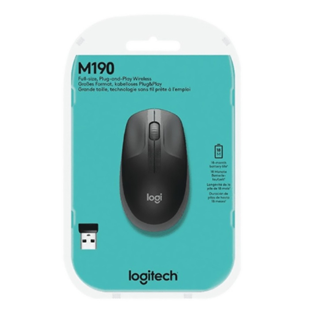 [M190-GREY] Logitech - Mouse Inalambrico [Gris]