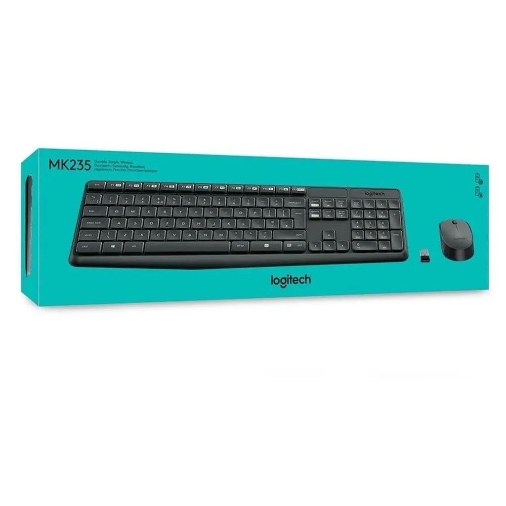[MK235-BLACK/GREY] Logitech - Combo Teclado y Mouse Inalambrico [Español] [Negro/Gris]