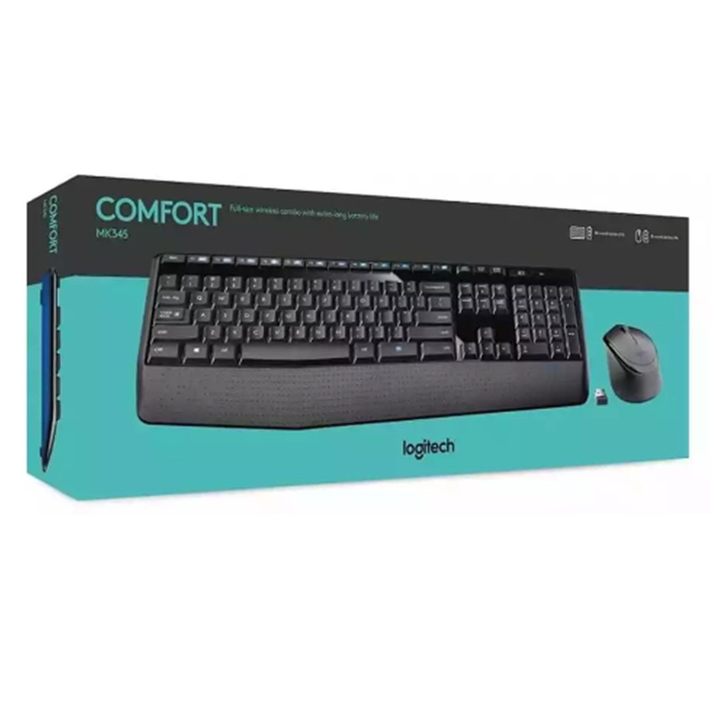 [MK345-BLACK] Logitech - Combo Teclado y Mouse Inalambrico [Español] [Negro]