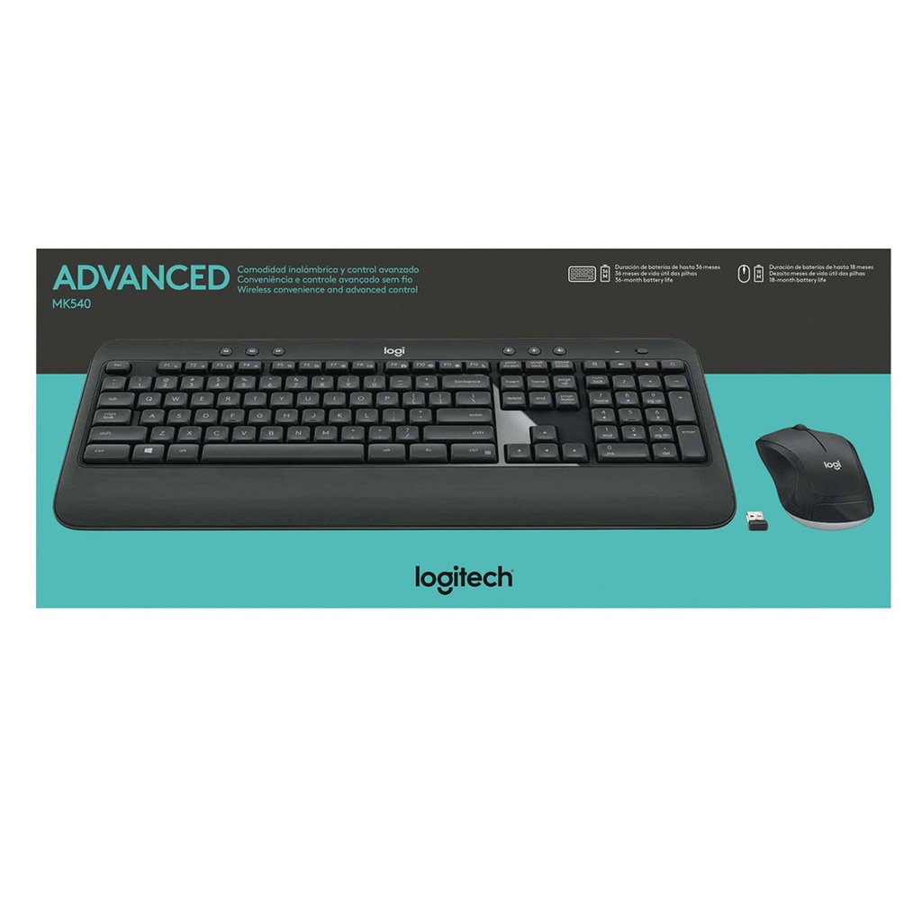 [MK540-BLACK] Logitech - Combo Teclado + Mouse Inalambrico [Inglés] [Negro]