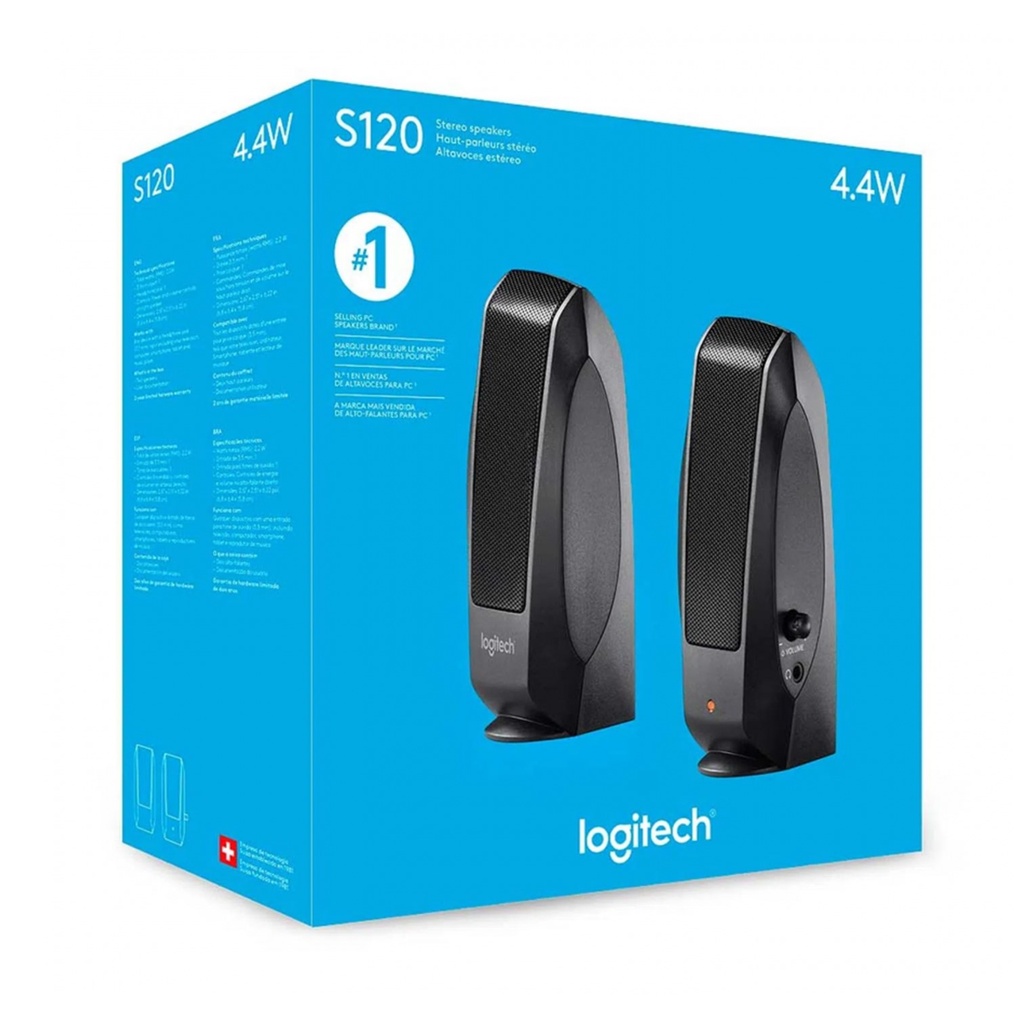 [S120] Logitech - Cornetas Multimedia 2.0 Entrada 3.5mm 2.2W RMS 2.2W RMS 980-000012