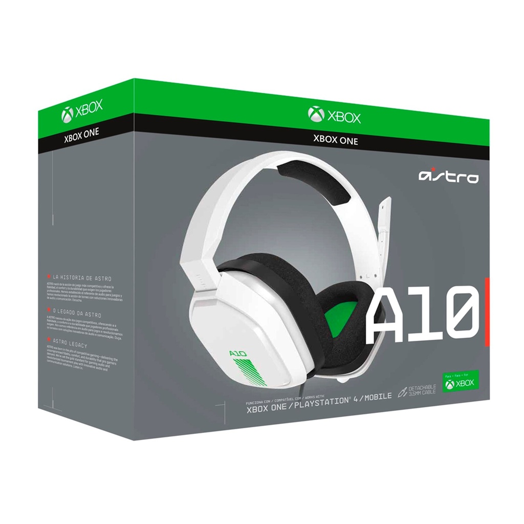 [A10-WHITE/GREEN] Astro By Logitech - Audifonos Gaming Headset [Blanco/Verde]