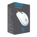 [G203-WHITE] Logitech - Mouse Alambrico USB Programable RGB Gaming [Blanco]