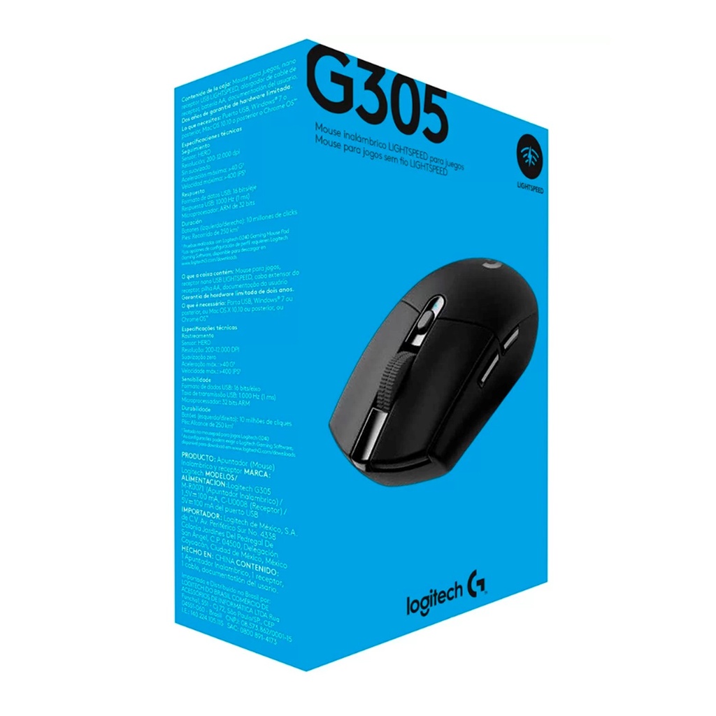 [G305-BLACK] Logitech - Mouse Inalambrico Lightspeed Gaming [Negro]