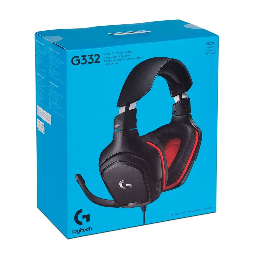 [G332] Logitech - Audifonos con Micrófono Volteable Gaming 981-000755