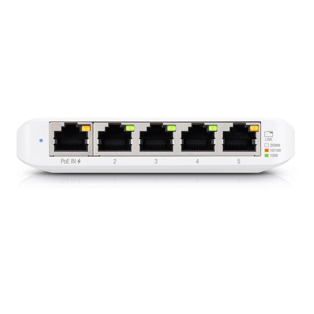 [USW-FLEX] Ubiquiti - Switch GigaBit PoE de 5 Puertos ara Interiores / Exteriores con Soporte de Alimentación de Entrada 802,3bt
