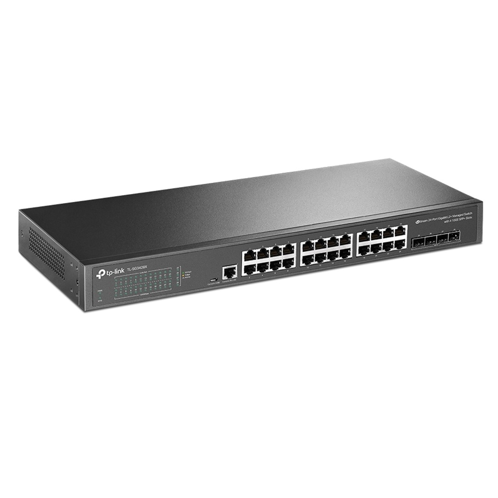 [TL-SG3428X] TP-Link - Switch Administrable 24 Puertos Gigabir L2+ con 4 Ranuras 10GE SFP+