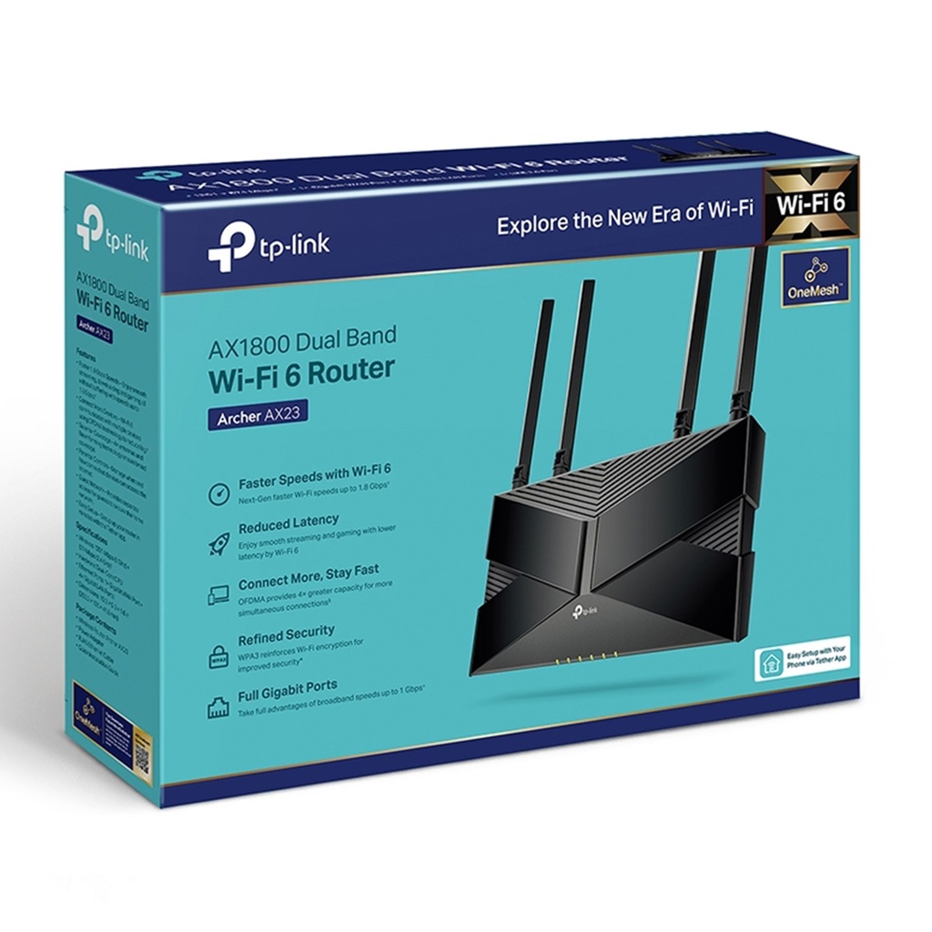 [AX23-ARCHER] TP-Link - Router Inalambrico WiFi Doble Banda Gigabit AX1800 WiFi6 4 Antenas