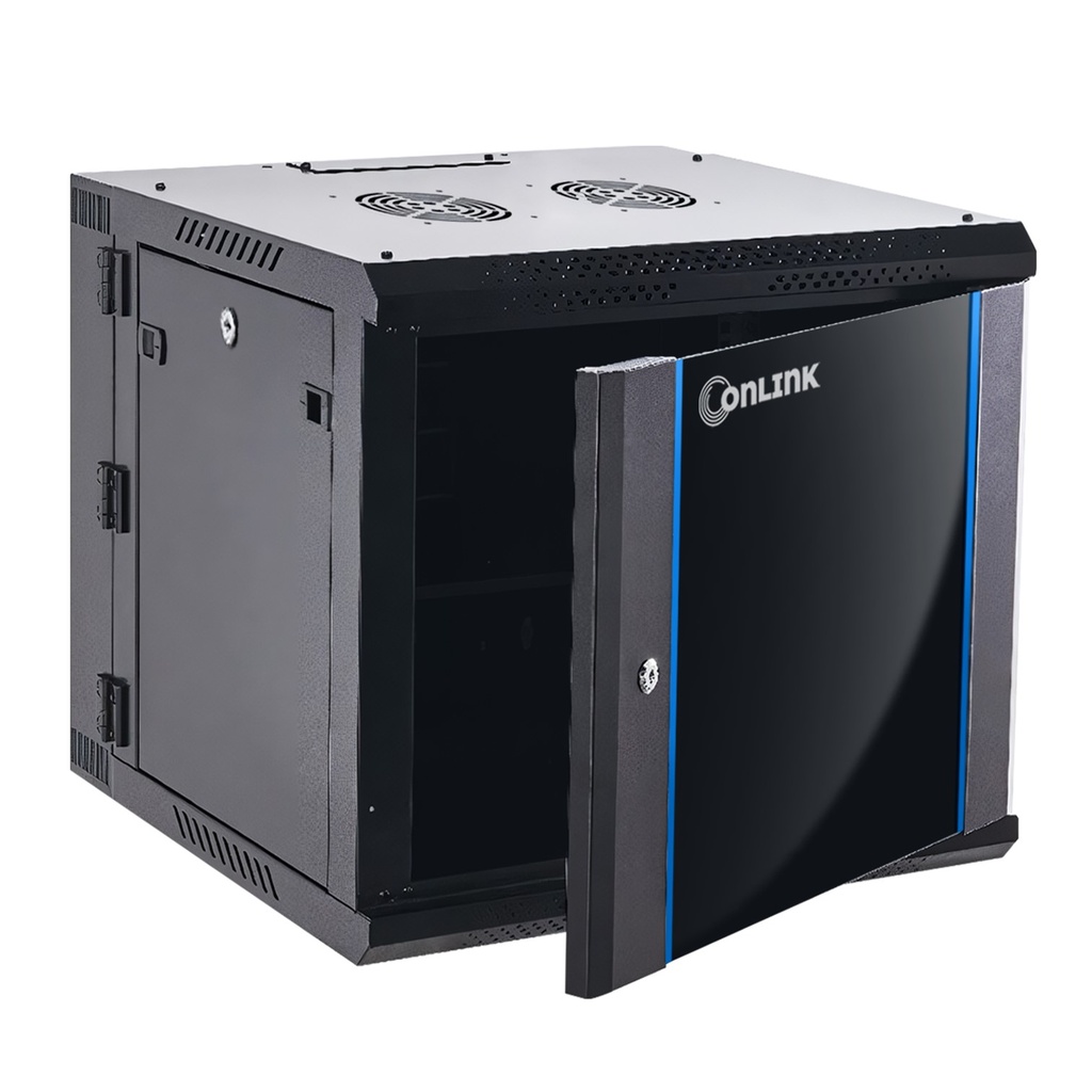 [WMG6512-550] Onlink - Rack de Pared Cerrado Abatible 12U 600x550x635mm con Puerta de Vidrio