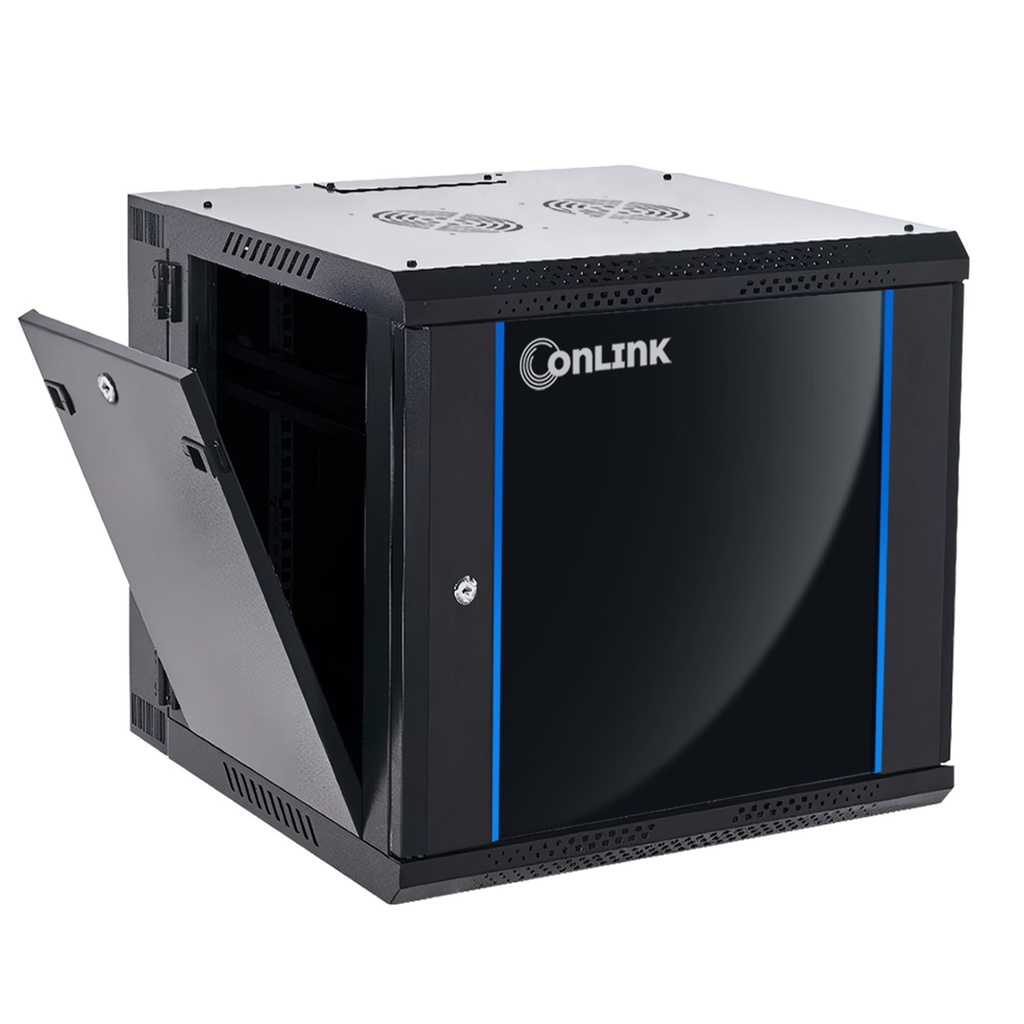 [WMG6512-550] Onlink - Rack de Pared Cerrado Abatible 12U 600x550x635mm con Puerta de Vidrio