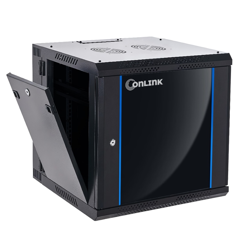 [WMG6515-550] Onlink - Rack de Pared Cerrado Abatible 15U 600x550x769mm con Puerta de Vidrio [Incluye 3 Cerraduras]