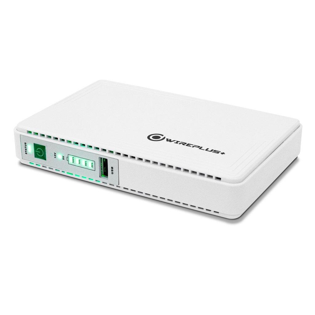[WP-MINI-21W] Wireplus - Mini UPS 21w 2200Mahx4 120v/ac  input output USB 5v Dc 9V o 12v poe 15V/24V