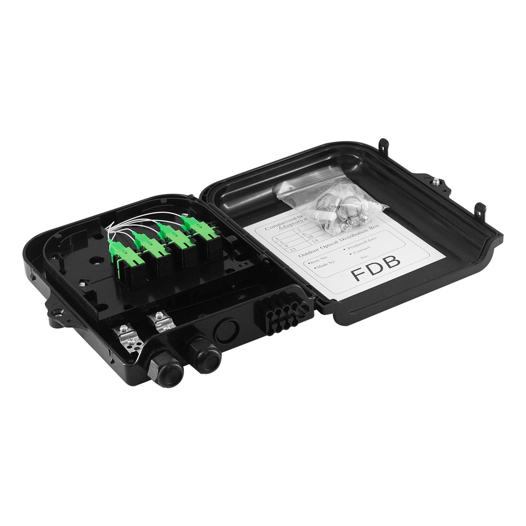 [ATB-CAJANAP8F] Beconnect - Caja de Distribucion NAP [Completa] FTTH  para exteriores 8 hilos Fibra Optica 