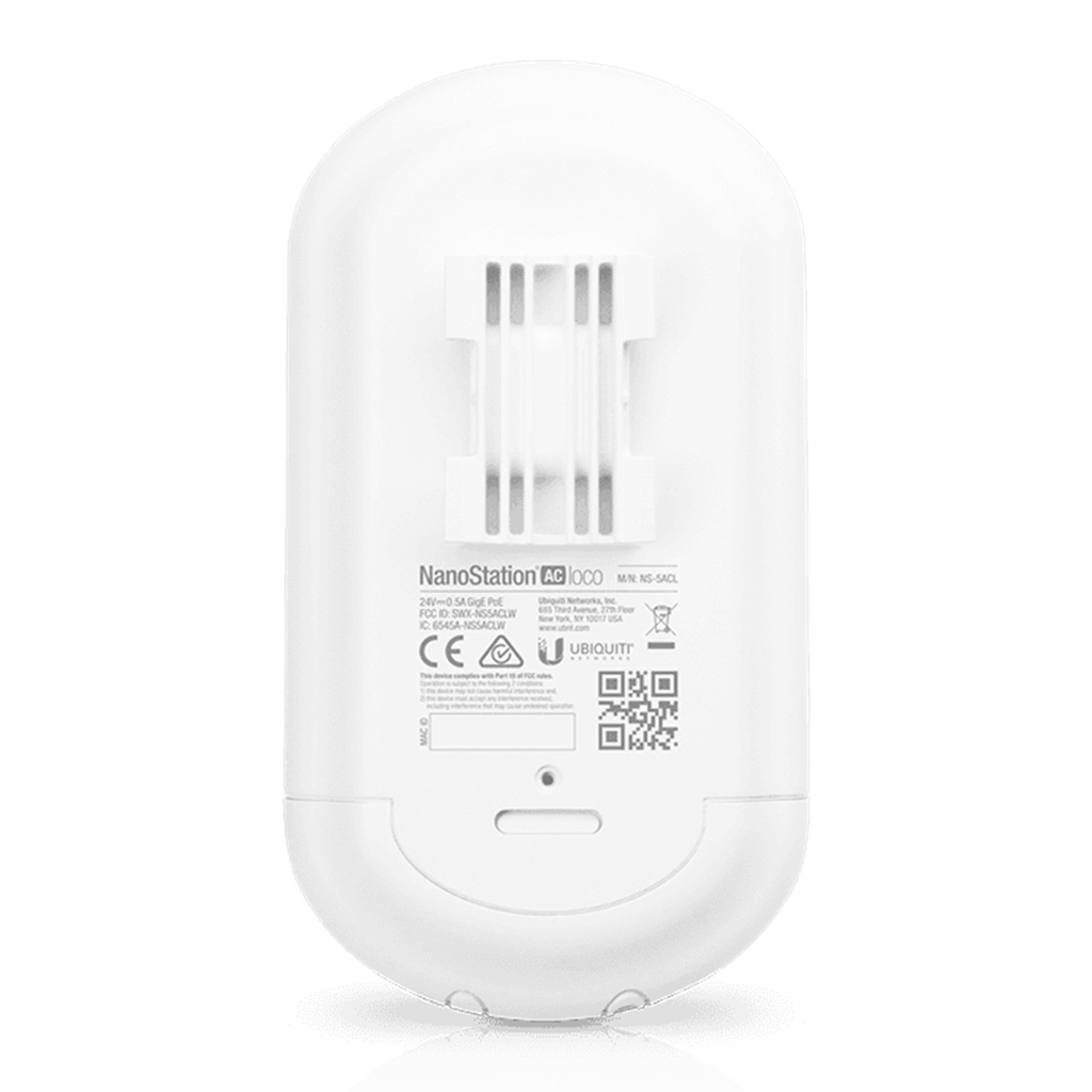 [LOCO5AC] Ubiquiti - NanoStation airMAX loco5AC CPE 450 Mbps 5 GHz con Antena Integrada de 13 dBi